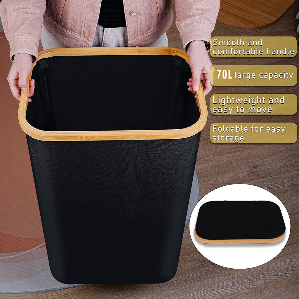 Panier à linge pliable de haute qualité 70L avec couvercle – سلة أغراض منزلية