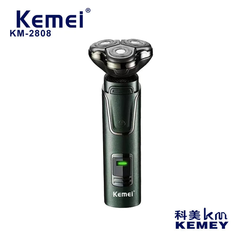 Kemei Rasoir Corps Complet Ipx7 Étanche Multifonctionnel Trois Tête Lames Flottant Poignées Amovible km-2808