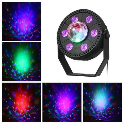 Projecteur jeux de lumiere RGB Laser rotatif 6en1 effets Stroboscope