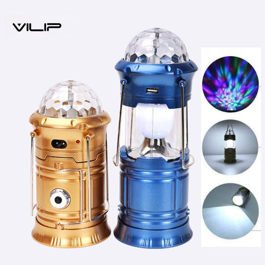 Camping light lantern 3IN1 multi-fonction Rechargeable lamp ,torch ,disco ball rotatif تنزوت