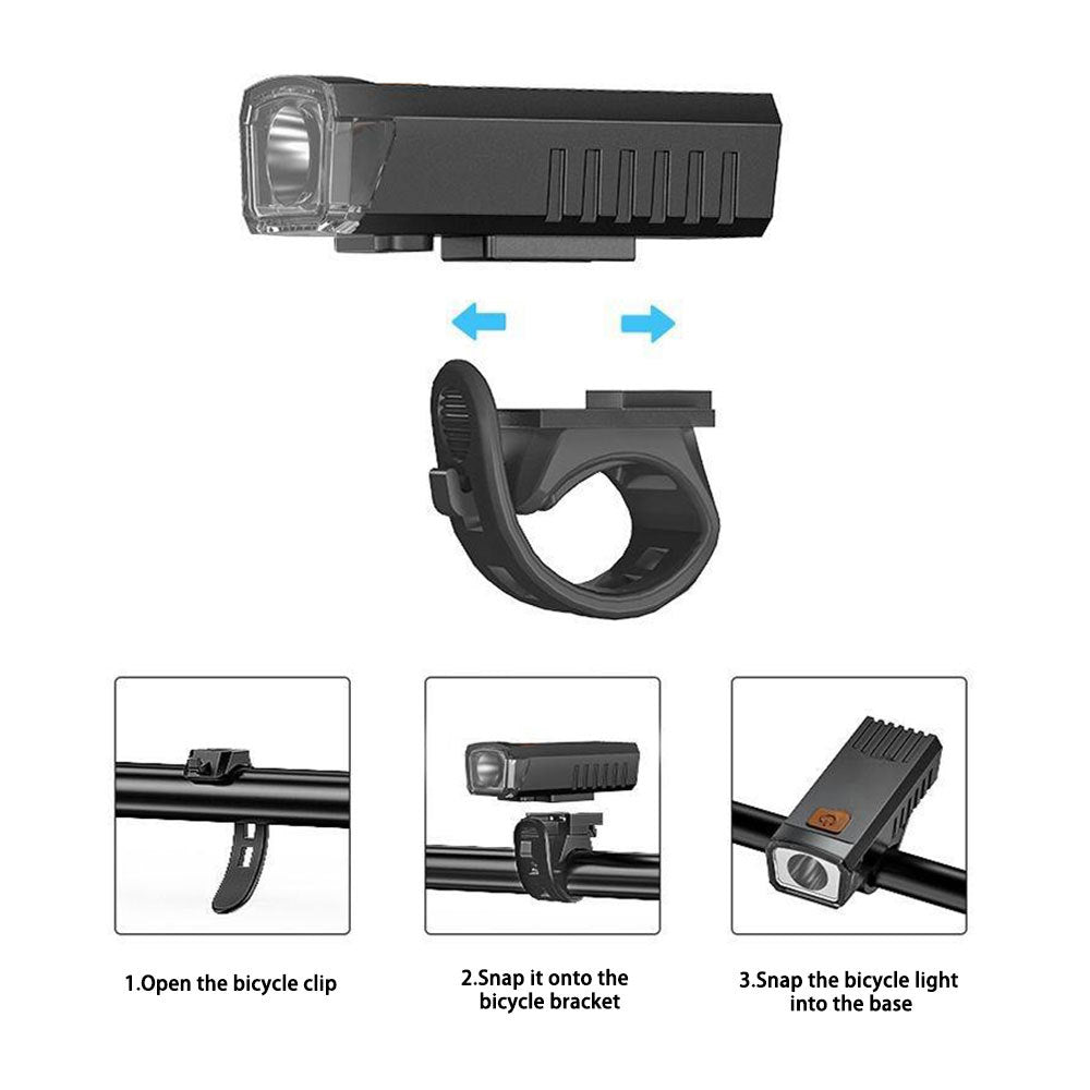 Kit d'Éclairage LED Avant et Arrière Rechargeable par USB pour Vélo HY035 - طقم إضاءة ليد ساطع للدراجات الأمامية والخلفية قابلة لإعادة الشحن