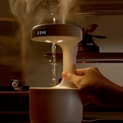 Réveil et Humidificateur d’air gouttelettes d’eau Anti-gravité 800ml