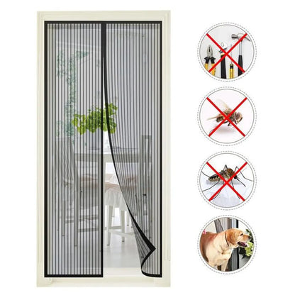 Moustiquaire rideau pour porte avec fermeture magnétique 100x210cm