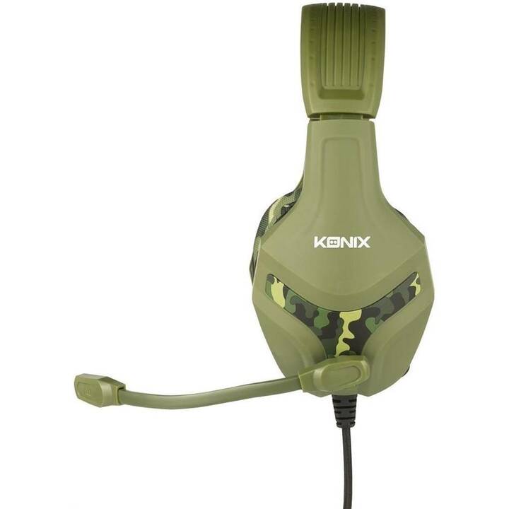 Konix Mythics Casque gaming filaire PS-400 pour console Haut-parleurs 40 mm - Microphone - Motif camouflage vert kaki