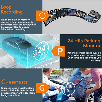 Caméra Dashcam 4 Canaux Enregistreur de Conduite Multi-Angles WiFi - كاميرا قيادة 4 قنوات مع واي فاي وتغطية شاملة للسيارة