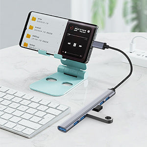 Hub Multiport USB en aluminium avec 7 Adaptateur USB-C 3.0 pour MacBook - Argent