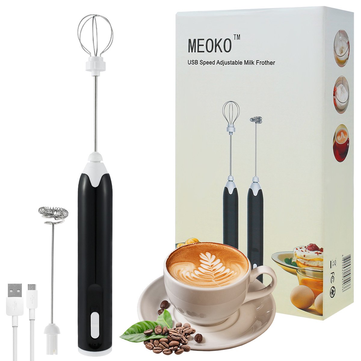 Milk shake et batteur à oeufs électrique USB Rechargeable تنزوت