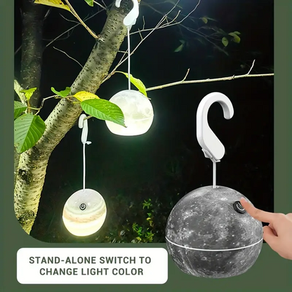 Lampe Led Suspendue En Forme De Boule Décorative, Rechargeable Par Usb, Pour Camping Intérieur Et Extérieur, En Forme De Lune Ou De Terre, 1 Pièce تنزوت