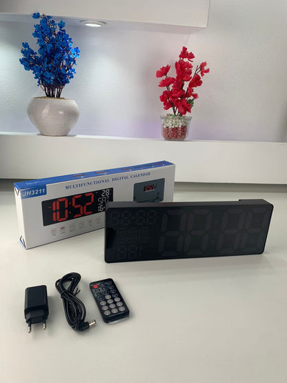 Horloge Numérique Murale et Table LED à Éclairage Bleu Inférieur – ساعة رقمية للحائط و المكتب بإضاءة سفلية زرقاء