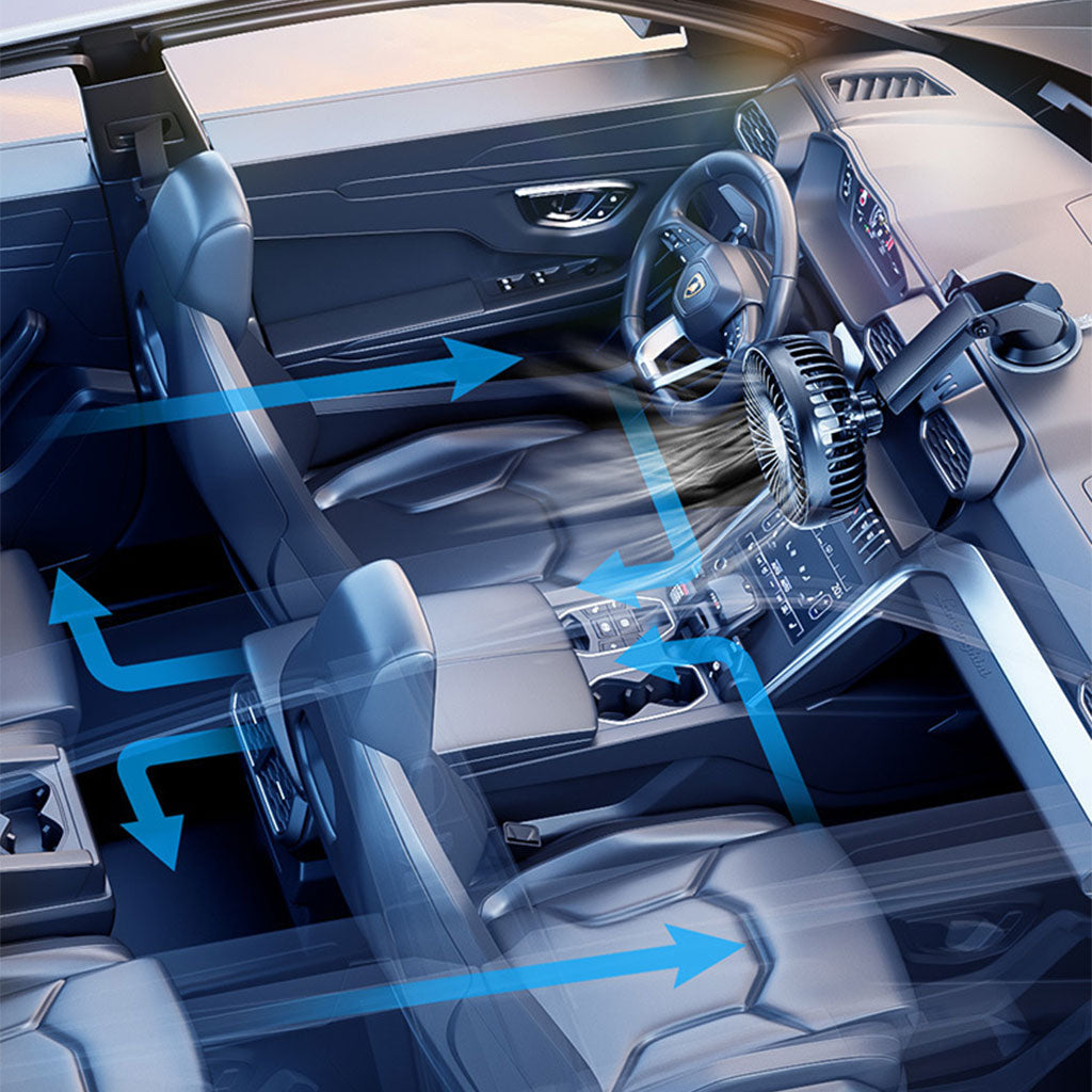 Ventilateur de Voiture Portable avec Fixation Par Ventouse – مروحة سيارة