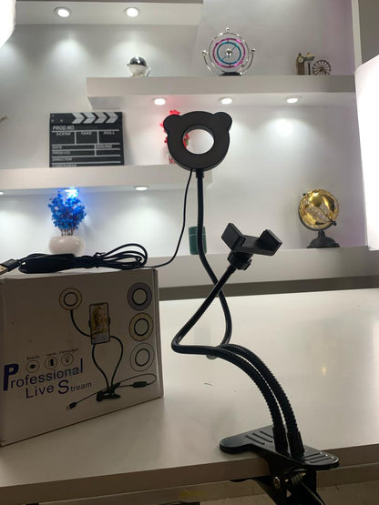 Studio Professional Live Stream Selfie Light Set – عدة التصوير الإحترافيةمع حلقة ضوئية