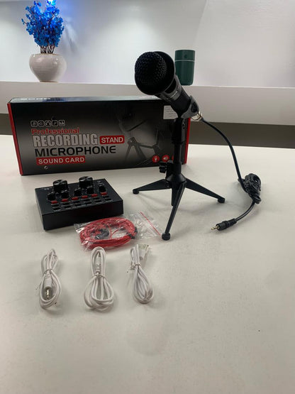 V8 Externe Live Carte Son avec Microphone Set – بطاقة صوت مع ميكروفون للتسجيلات الصوتية