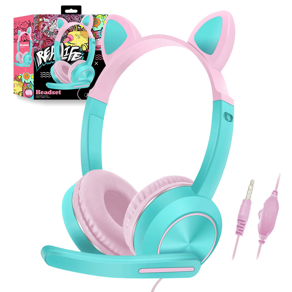 Casque Oreilles de chat Bluetooth avec micro AKZ-024 تنزوت