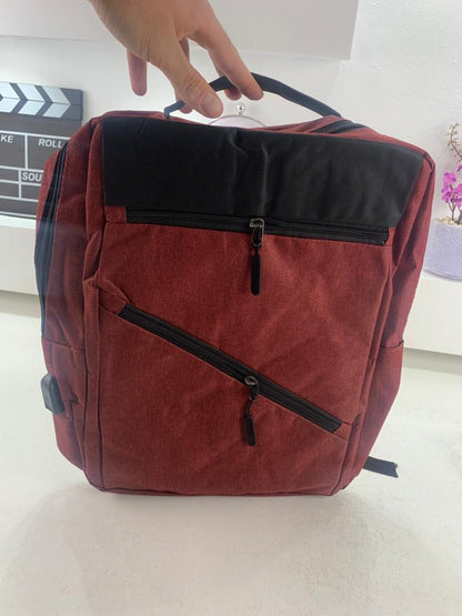 Sac à dos homme avec sac bandoulière et trousse 3en1 rouge 127772-5 – محفظة ظهر رجالية 3 قطع أحمر