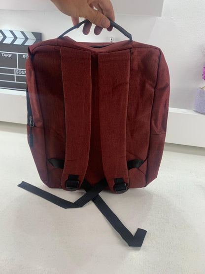 Sac à dos homme avec sac bandoulière et trousse 3en1 rouge 127772-5 – محفظة ظهر رجالية 3 قطع أحمر