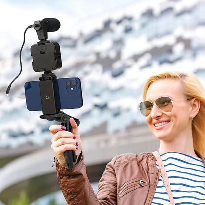 Kit de Vlogging pour smartphone et appareil photo avec microphone et LED RGB