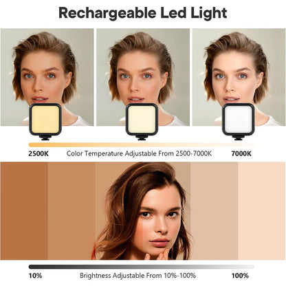Kit de Vlogging pour smartphone et appareil photo avec microphone et LED RGB