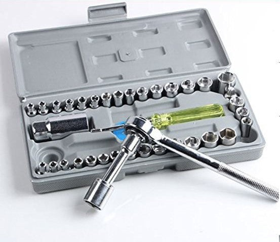 Caisse De 40 Clés À Douilles Mixtes 1/4″ Et 3/8″ Aiwa