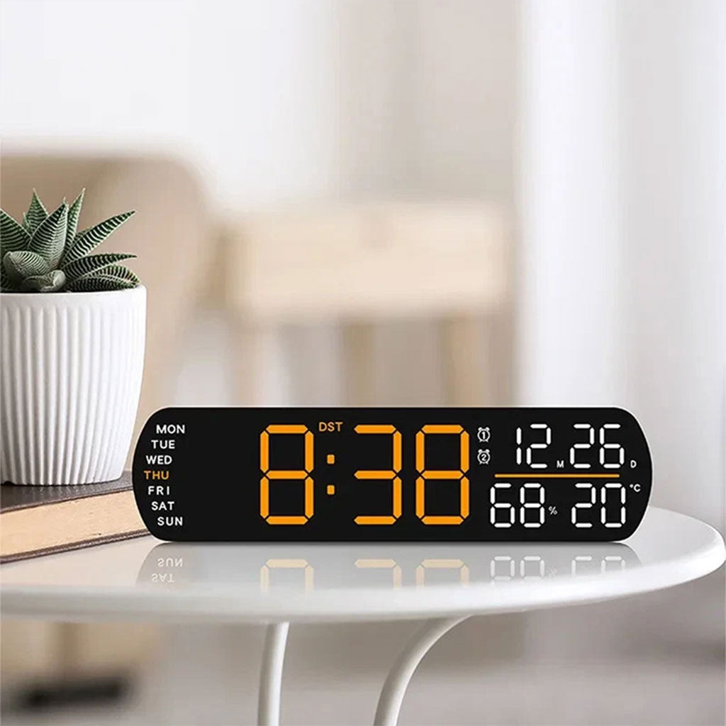 Horloge numérique LED générique avec alarme et station météo intégré – ساعة رقمية لتزيين المكتب