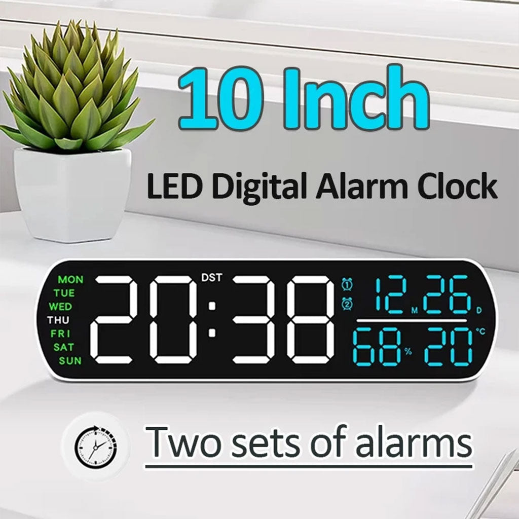 Horloge numérique LED générique avec alarme et station météo intégré – ساعة رقمية لتزيين المكتب