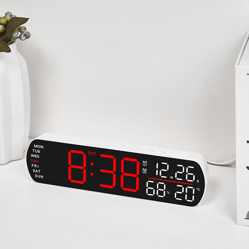 Horloge numérique LED générique avec alarme et station météo intégré – ساعة رقمية لتزيين المكتب