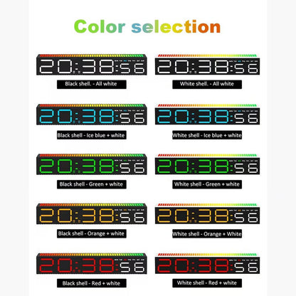 Horloge numérique LED générique avec capteur de rythme musicale – ساعة رقمية لتزيين المكتب
