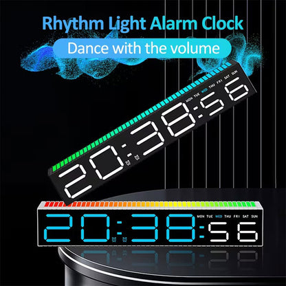 Horloge numérique LED générique avec capteur de rythme musicale – ساعة رقمية لتزيين المكتب