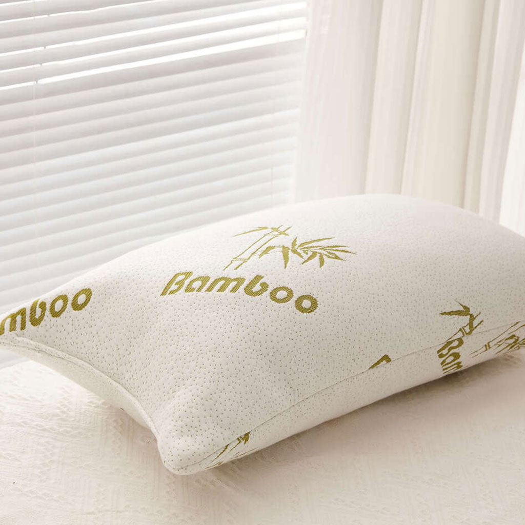 Oreiller hypoallergénique en mousse à mémoire de forme et à l'aloe vera de bambou pour un confort rafraîchissant