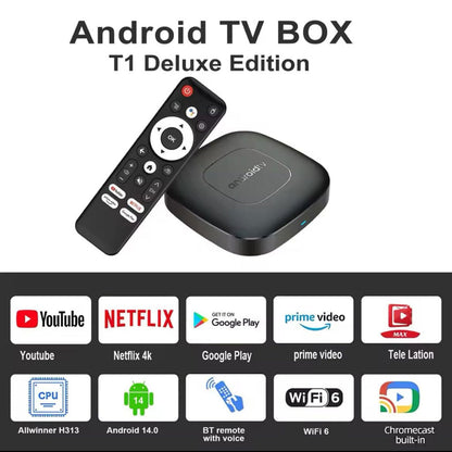 Android TV Box Connectée avec Télécommande Vocale 2+16GB – جهاز ميديا ذكي