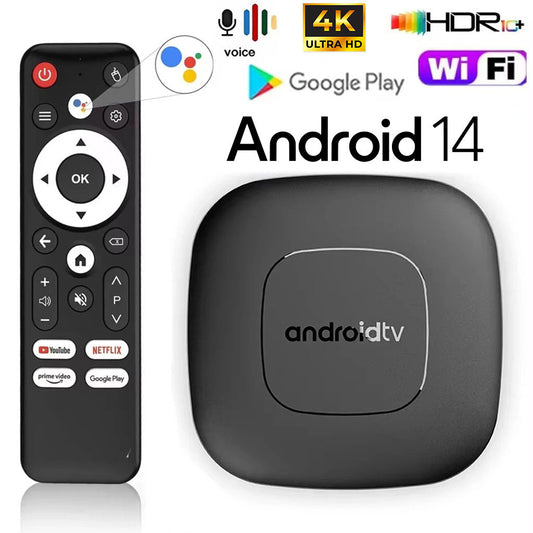 Android TV Box Connectée avec Télécommande Vocale 2+16GB – جهاز ميديا ذكي تنزوت