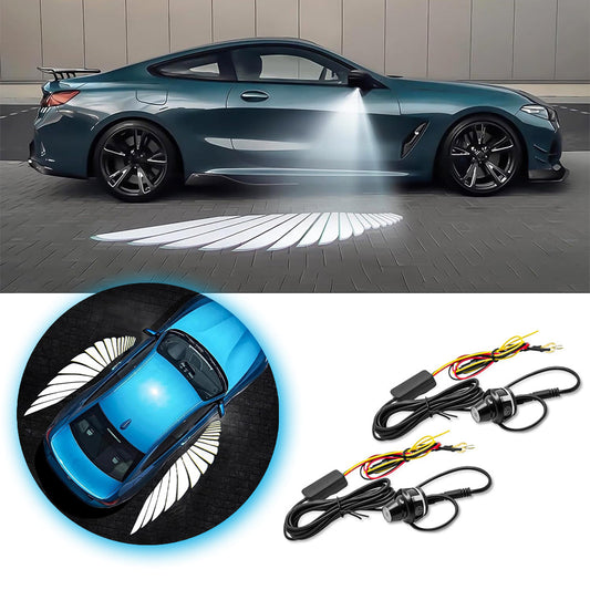 Projecteur LED en forme d’ailes d’ange pour rétroviseur latéral de voiture – أضواء خارجية للسيارة على شكل أجنحة تنزوت