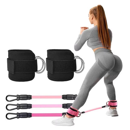 Bandes de résistance pour les jambes avec sangle de cheville 5Pcs – طقم أشرطة تدريب قابلة للتمدد