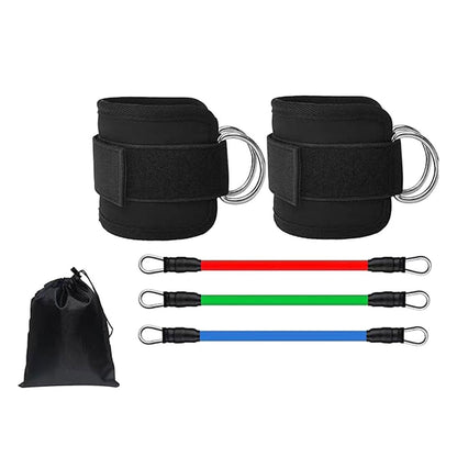 Bandes de résistance pour les jambes avec sangle de cheville 5Pcs – طقم أشرطة تدريب قابلة للتمدد