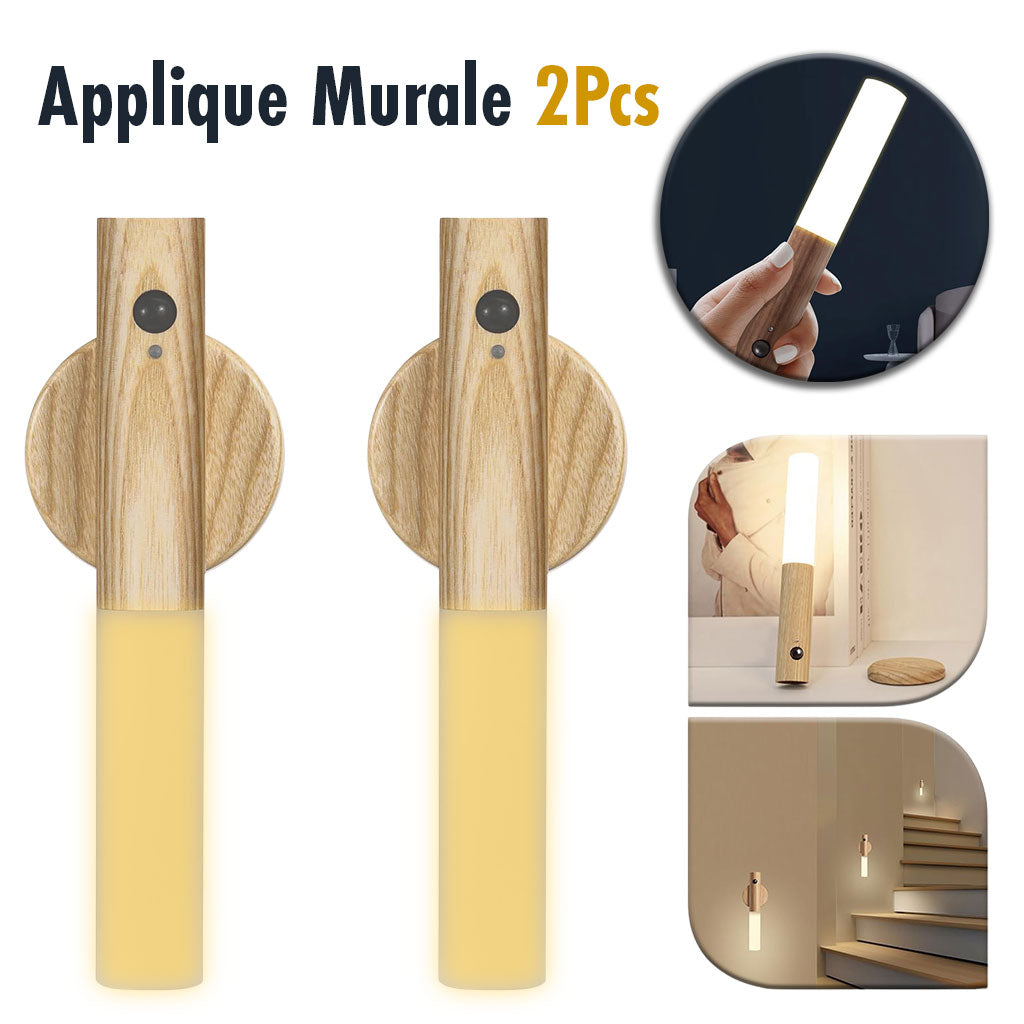 Pack 2 applique murale magnétique à détecteur de mouvement avec batterie rechargeable – طقم مصباحين بمستشعر حركة - تنزوت