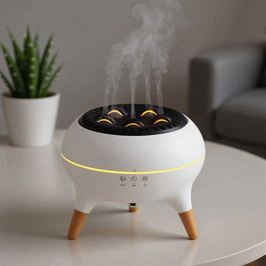 Diffuseur d’huiles essentielles ultrasonique 350 ml avec télécommande et lumières – جهاز تعطير الجو تنزوت