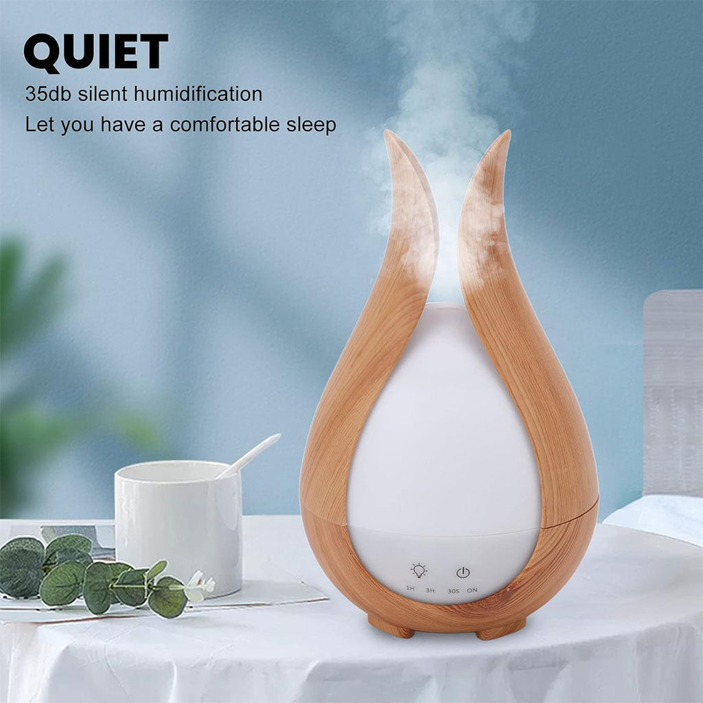 Humidificateur à Grain de Bois 200ml avec 7 Lumières de Couleur – معطر جو في الغرف