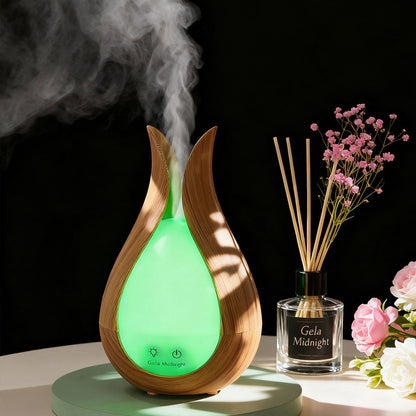 Humidificateur à Grain de Bois 200ml avec 7 Lumières de Couleur – معطر جو في الغرف - تنزوت