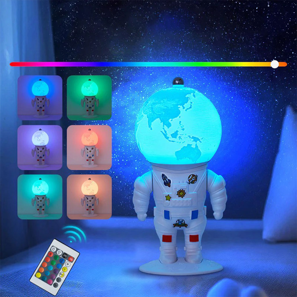Lampe Astronaute lunaire avec télécommande et LED 16 couleurs – مصباح رجل الفضاء