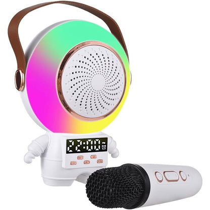 Haut-parleur Bluetooth karaoké astronaute avec microphone et réveil intégré