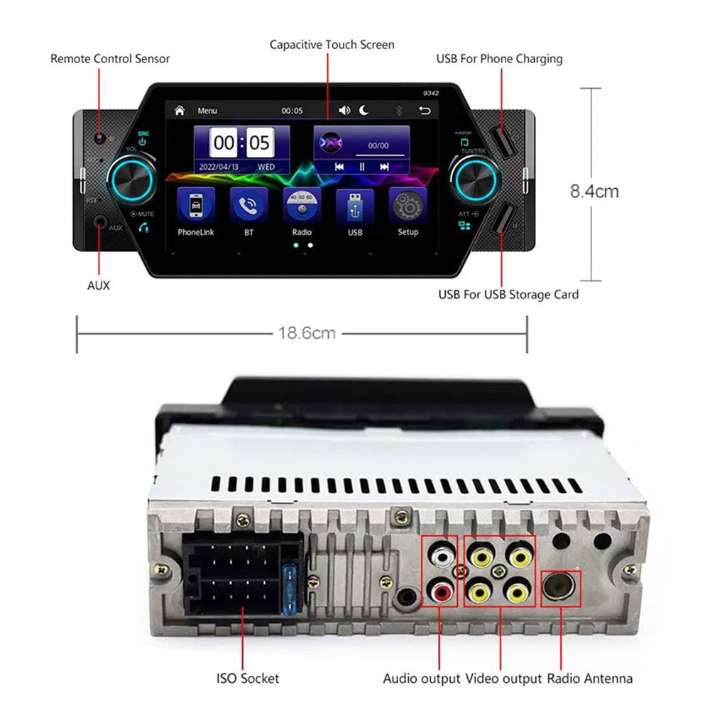 Autoradio MP5 6.9 Pouces FM Radio Ecran HD G9342 – مشغل راديو السيارات