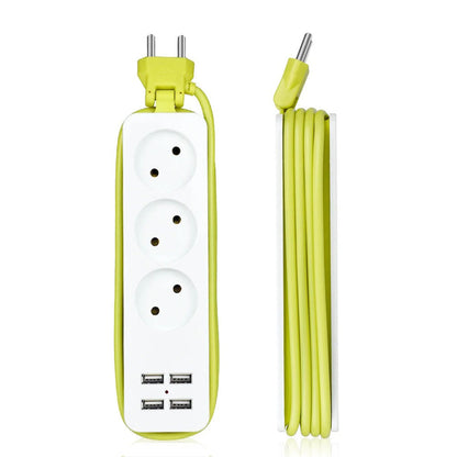 AVEL Multiprise 3 Sockets avec 4 ports USB Cordon 1,8 m Enroulable – مقبس طاقة مع منافذ شحن