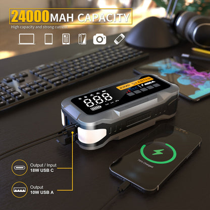 Compresseur De Voiture Avec Booster Batterie 24000mAh BEETRO BE0149 – جهاز تعزيز البطارية مع نافخ عجلات 4في1