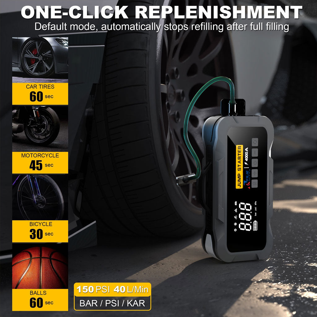 Compresseur De Voiture Avec Booster Batterie 24000mAh BEETRO BE0149 – جهاز تعزيز البطارية مع نافخ عجلات 4في1