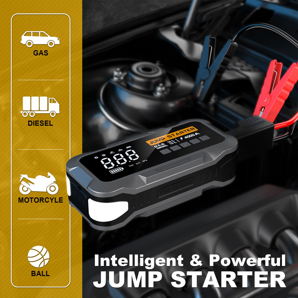 Compresseur De Voiture Avec Booster Batterie 24000mAh BEETRO BE0149 – جهاز تعزيز البطارية مع نافخ عجلات 4في1