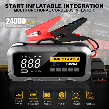 Compresseur De Voiture Avec Booster Batterie 24000mAh BEETRO BE0149 – جهاز تعزيز البطارية مع نافخ عجلات 4في1