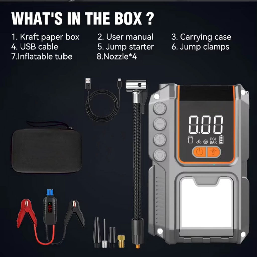 Booster Batterie 23800mAh avec gonfleur de pneu LED Light Beetro BE170 – جهاز تعزيز البطارية مع نافخ عجلات 4في1