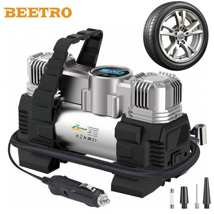 Compresseur de voiture à double piston écran LCD 180W 150psi BE0171 – جهاز ضغط العجلات للسياراة - تنزوت