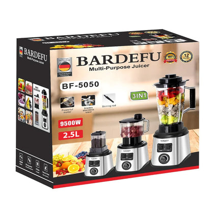 BARDEFU Blender Mixeur Electrique 3 En 1 Avec Mini Hachoir Et Moulin 9500W – خلاط كهربائي 3 في 1 مع مفرمة ومطحنة