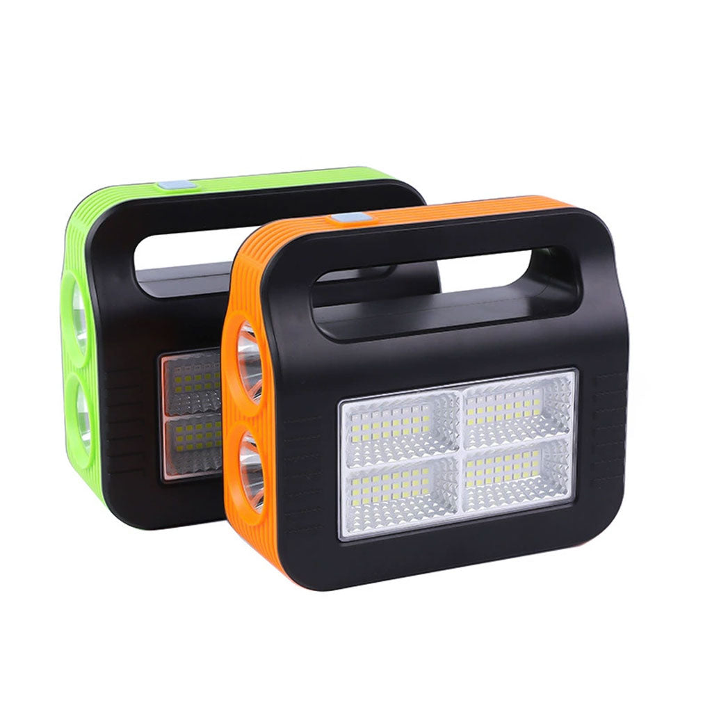 Kit Panneau Solaire portable avec Torche LED Rechargeable et 2 Lampes – طقم مصباح يعمل بالطاقة الشمسية