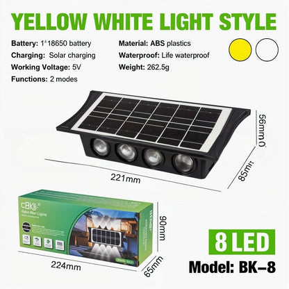 Projecteur Solaire Étanche IP65 pour Jardin et Terrasse - ضوء جداري خارجي يعمل بالطاقة الشمسية مقاوم للماء